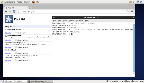 Chromium running on CentOS 6.4 with Pepper Flash Plugin and Chrome PDF Viewer Plugin