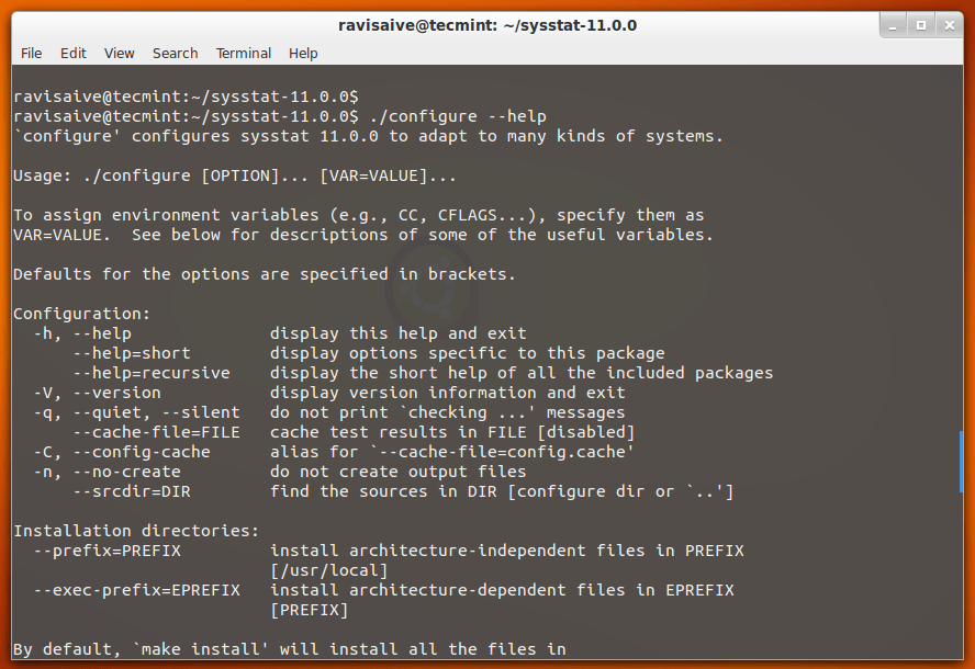 Sysstat Configure Help