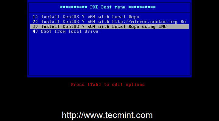 PXE Menu