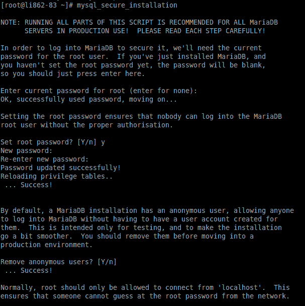 Configuring MariaDB