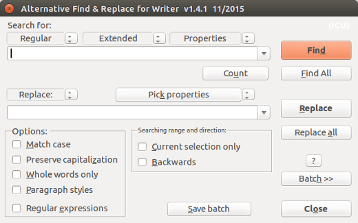Alternative Find&amp;Replace add-on
