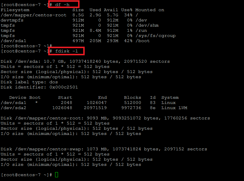 Fdisk check