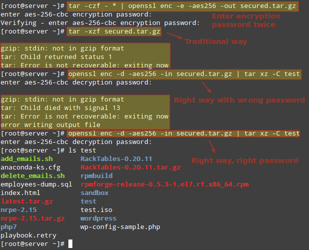 在 Linux 中加密和解密 Tar 归档文件