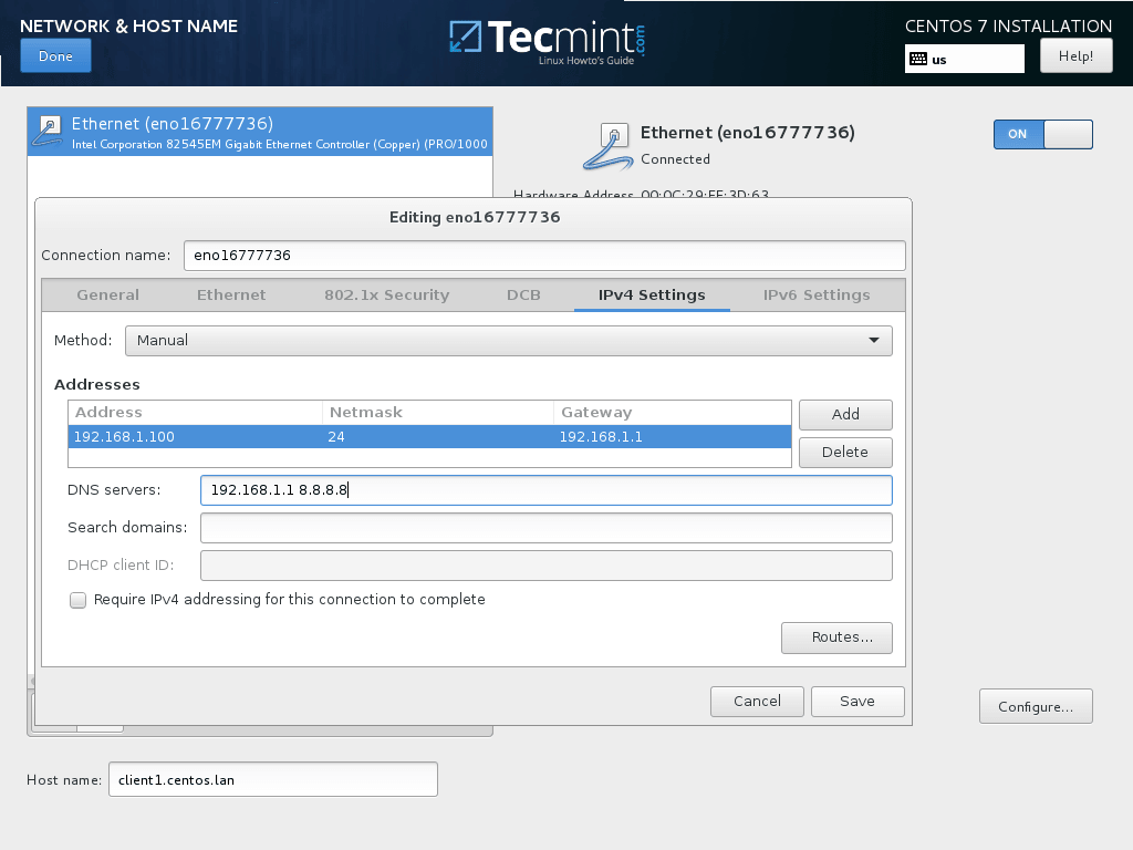 Configure Network and IP Address