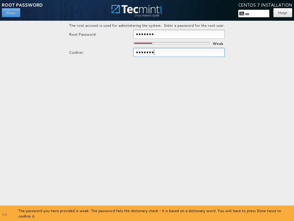 Set Root Password