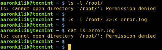 Redirect Standard Error to File