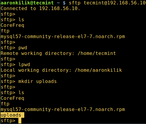 Run sFTP Commands on Remote Linux