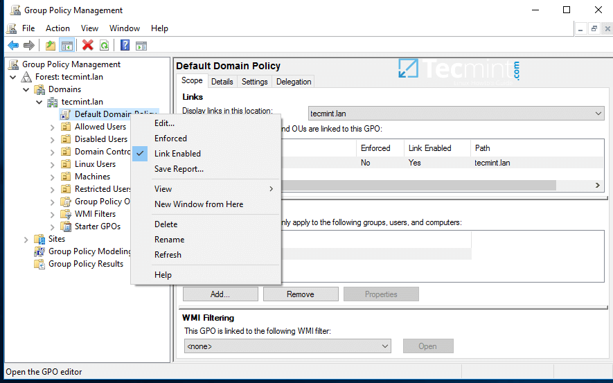 Manage Samba Domain Group Policy