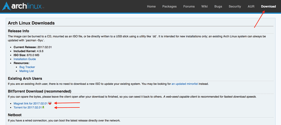Download Arch Linux