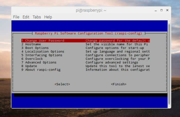 raspi config