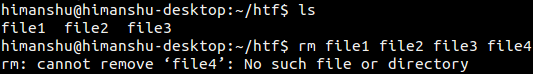 Linux rm command example