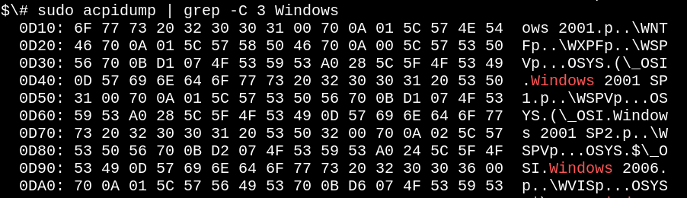 ACPI tables on Lenovo laptops