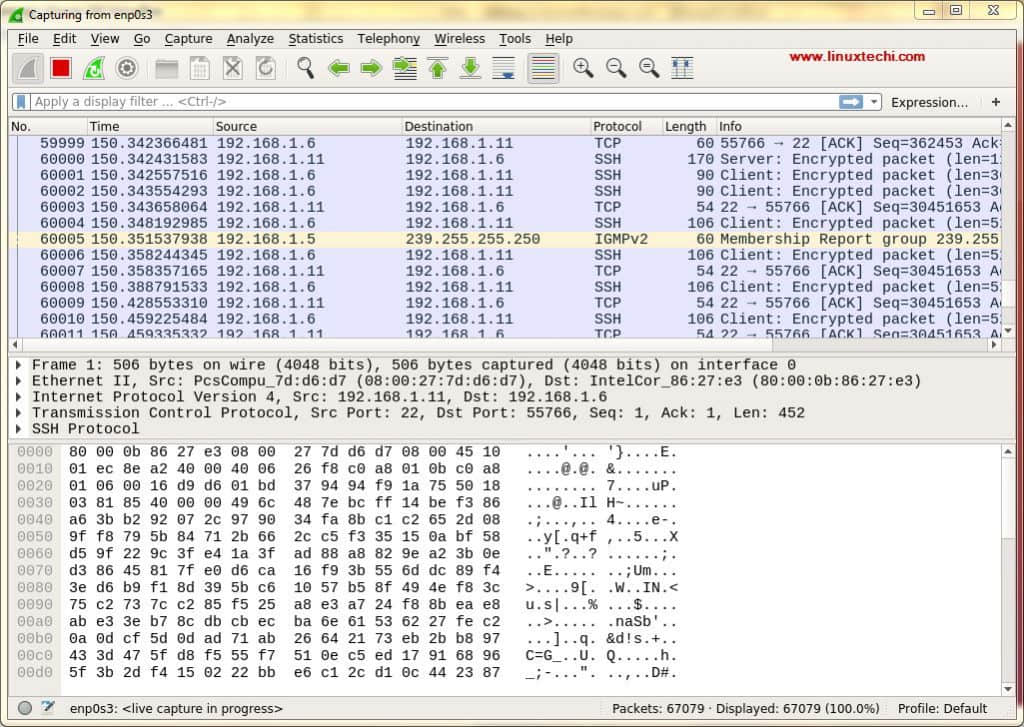 Capturing-Packet-from-enp0s3-Ubuntu-Wireshark