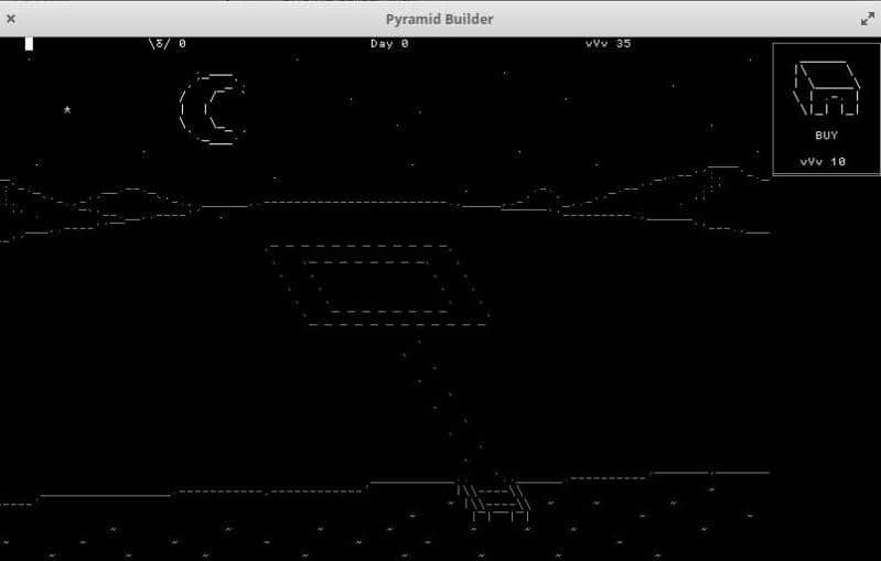 Pyramid Builder ascii game for Linux