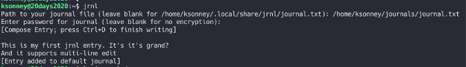 jrnl's first run