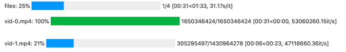 tqdm output