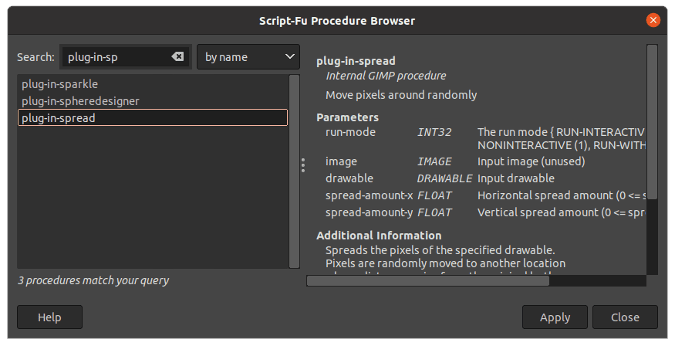 GIMP Procedure Browser