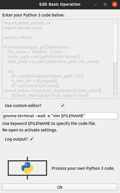 Basic Operation element set up to use Vim