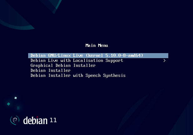 Debian 启动界面