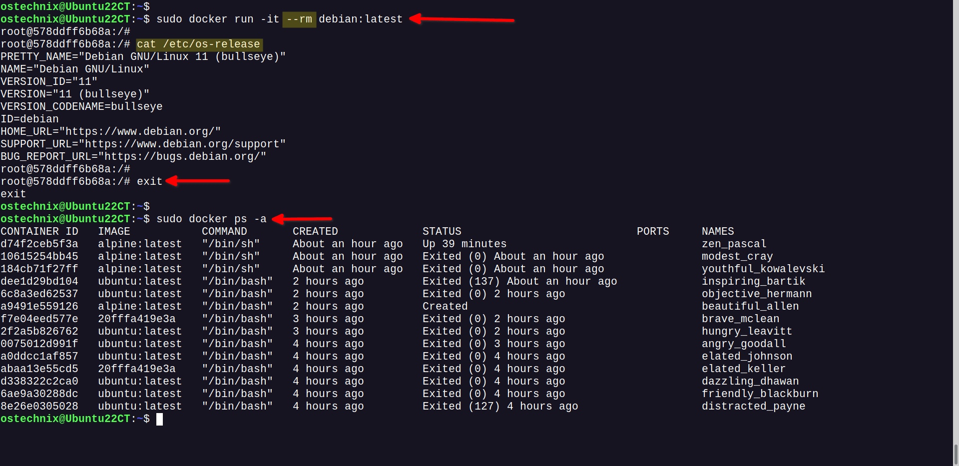 Automatically Delete Containers