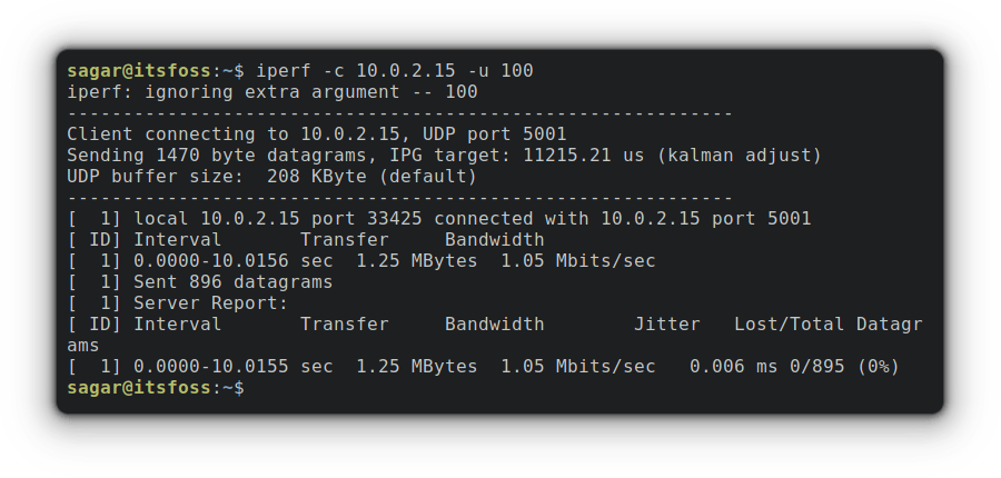 iperf -c