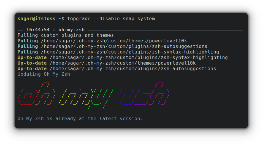 Topgrade disable snap system