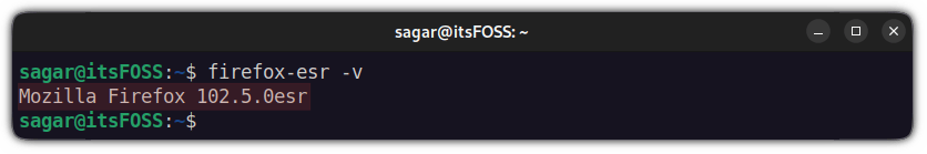 check installed version of firefox esr in ubuntu