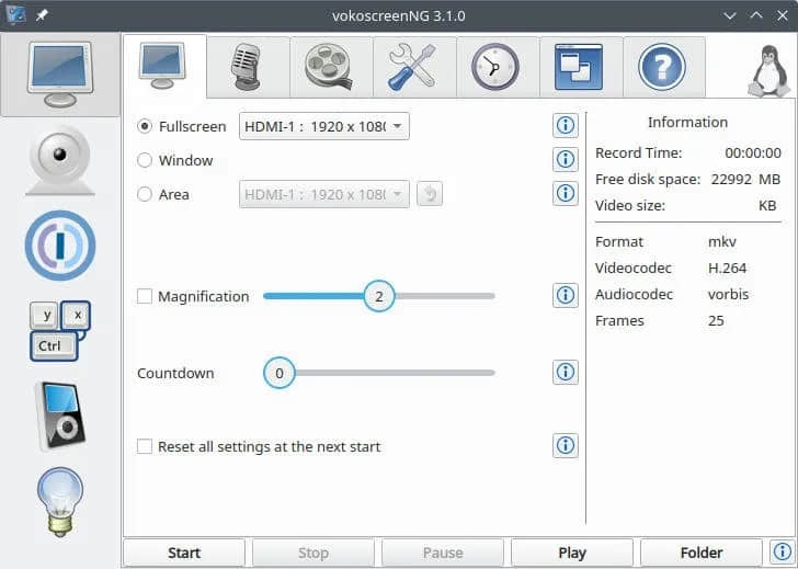 vokoscreenNG - 适用于Linux的流媒体直播应用程序