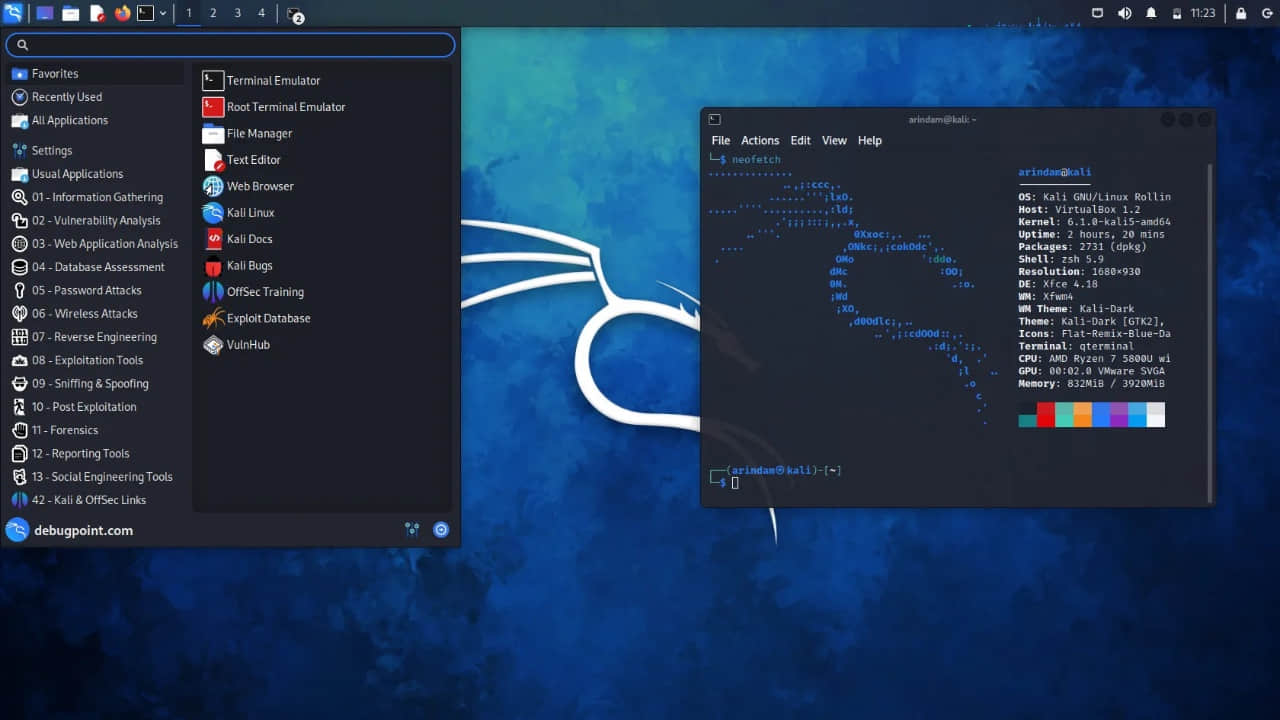 Kali Linux 2023.1 桌面