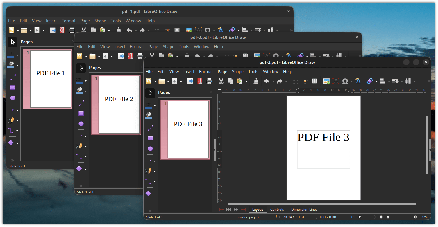 open pdf file in libreoffice