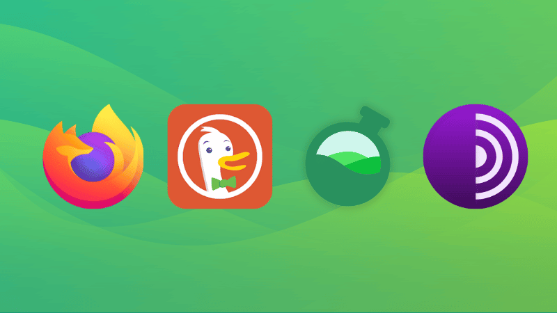 Mozilla Duckduckgo Bromite 和 Tor 浏览器的标志