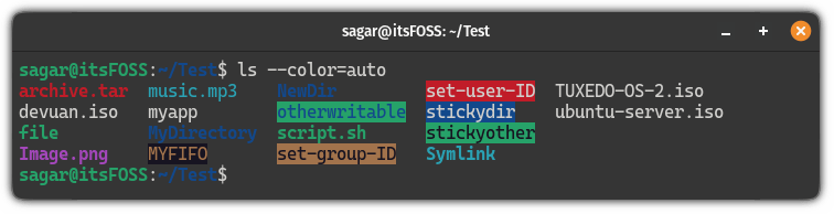 Use --color=auto flag with the ls command to get the colored output