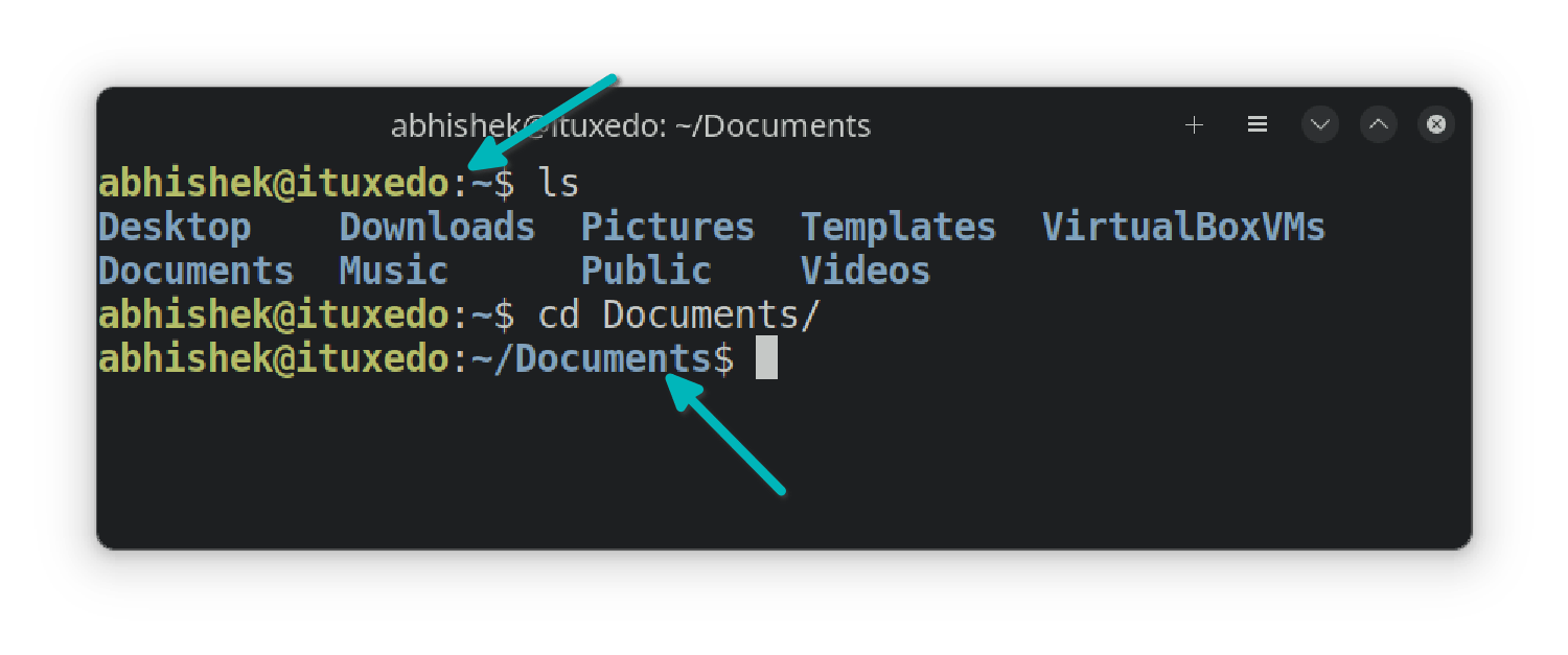 Most Linux terminal prompts show the current location