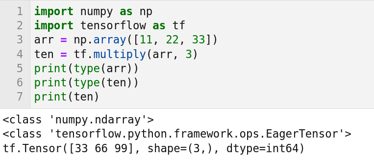 图 1：第一个使用 TensorFlow 的 Python 脚本